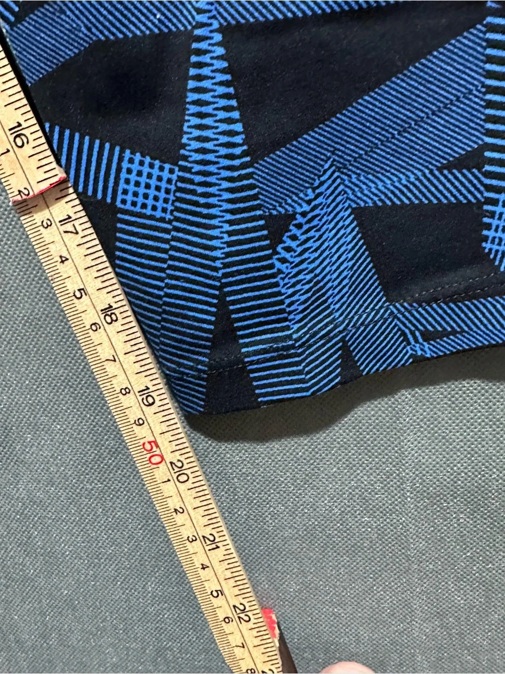 Nike Epic Lux Dri-Fit Crop Running Leggings Blue Geometric Print Pocket Size L